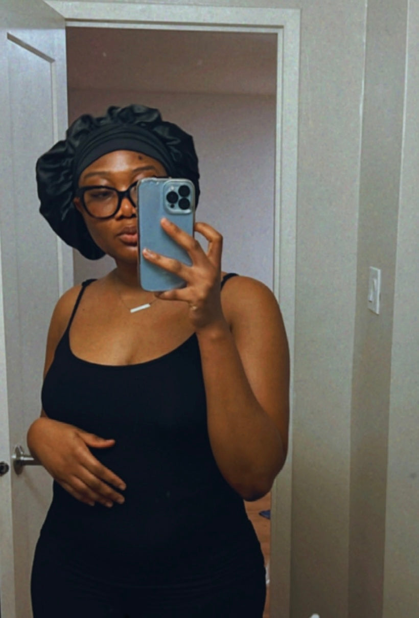 BLACK SILK GH BONNET