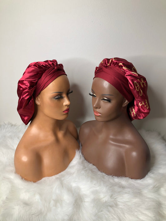 SCARLET RED GH SILK BONNET