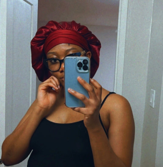 SCARLET RED GH SILK BONNET